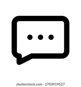 Ícone de balão de conversa, simples, preto