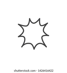 Conversation bubble line icon. linear style sign for mobile concept and web design. Explosion speech bubble outline vector icon. Symbol, logo illustration. Vector graphics