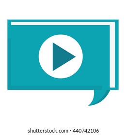 conversation bubble with play icon