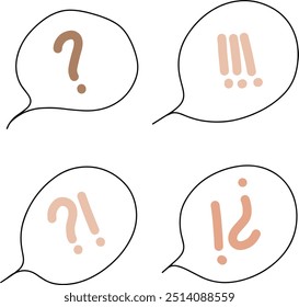 Conversation Bubbles with Punctuation Symbols | Funny | Minimalist Design | 4 Vectors