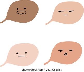 Conversation Bubbles with Various Expressions | Funny | Minimalist Design | 4 Vectors