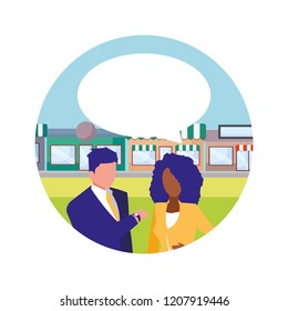 conversation and businesspeople design
