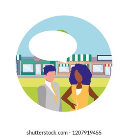 conversation and businesspeople design