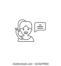 conversation, call, female icon. Simple thin line, outline vector of friendship icons for ui and ux, website or mobile application