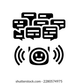 conversation chat bot glyph icon vector. conversation chat bot sign. isolated symbol illustration