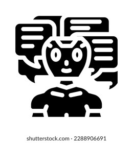 conversation chat bot glyph icon vector. conversation chat bot sign. isolated symbol illustration