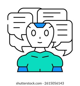 conversation chat bot line icon vector. conversation chat bot sign. isolated symbol illustration