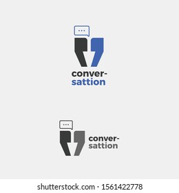 Conversation chat box bot app logo