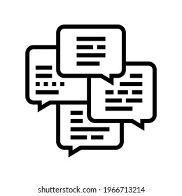 conversation and chatting leisure line icon vector. conversation and chatting leisure sign. isolated contour symbol black illustration