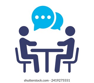 Conversation and communication icons set. Meeting discussion, speech bubble, partnership or collaboration concept, working together, business people talk.