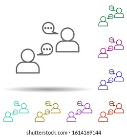 Conversation, communication in multi color style icon. Simple thin line, outline vector of communication icons for ui and ux, website or mobile application