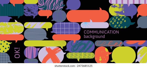 conversation communication talk feedback opinion exchange dialogue background banner poster booklet brochure cover template, concept of creative business meeting networking  teamwork