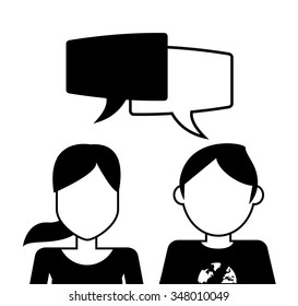 Conversation concept with bubble icons design, vector illustration 10 eps graphic.