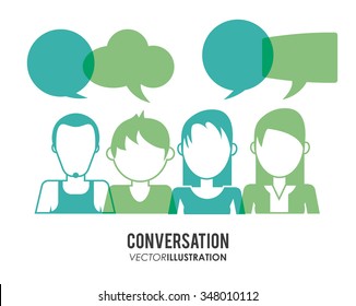Conversation concept with bubble icons design, vector illustration 10 eps graphic.