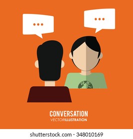 Conversation concept with bubble icons design, vector illustration 10 eps graphic.