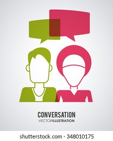 Conversation concept with bubble icons design, vector illustration 10 eps graphic.