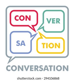 Conversation concept, colorful dialog speech bubbles text 