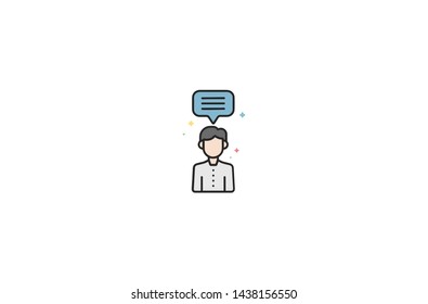 Conversation concept icon in trendy flat style isolated on white background.Pie chart concept symbol. Vector illustration