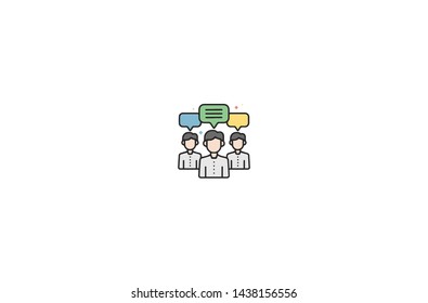 Conversation concept icon in trendy flat style isolated on white background.Pie chart concept symbol. Vector illustration