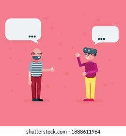 conversation concept illustration, man and boy