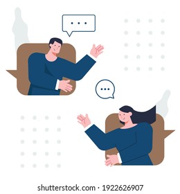 Conversation concept illustration Vector. someone is talking to a friend