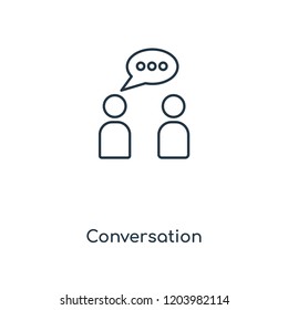 Conversation concept line icon. Linear Conversation concept outline symbol design. This simple element illustration can be used for web and mobile UI/UX.