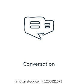 Conversation concept line icon. Linear Conversation concept outline symbol design. This simple element illustration can be used for web and mobile UI/UX.