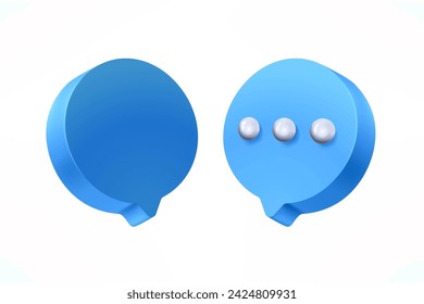 Conversation concept. Speech bubbles on white background. 3d vector illustration