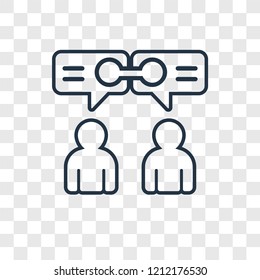 Conversation concept vector linear icon isolated on transparent background, Conversation concept transparency concept in outline style