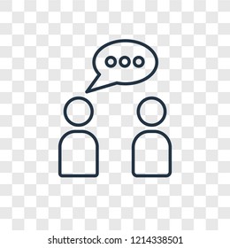 Conversation concept vector linear icon isolated on transparent background, Conversation concept transparency concept in outline style