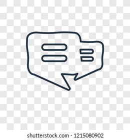 Conversation concept vector linear icon isolated on transparent background, Conversation concept transparency concept in outline style