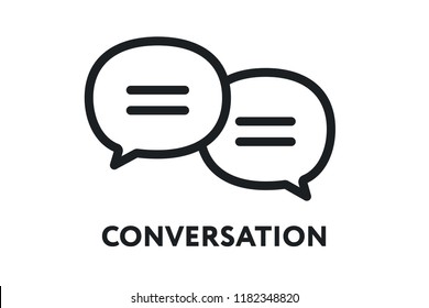 Conversation Dialog Speech Bubble Message. Minimal Flat Line Outline Stroke Icon.
