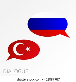 Conversation dialogue between Russia and Turkey - vector graphics