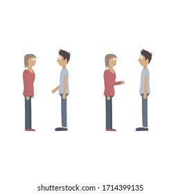 Conversación. Diálogo entre dos personas. Ilustración del vector