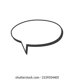 Conversation dialogue bubble with spare place for text, empty border frame speech bubble. Vector blank information memo box, thin line communication message sign, thought or say doodle chat