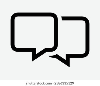 Conversation Dialogue Chat Bubble Speech Box Talk Talking Discuss Debate Empty Blank Outline Line Shape Icon Sign Symbol Graphic Illustration Artwork Vector