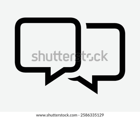 Conversation Dialogue Chat Bubble Speech Box Talk Talking Discuss Debate Empty Blank Outline Line Shape Icon Sign Symbol Graphic Illustration Artwork Vector