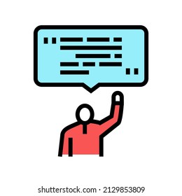 conversation english color icon vector. conversation english sign. isolated symbol illustration