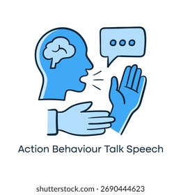 Ícone Desenhado à Mão da Conversa e da Expressão | Pensamento e discurso comportamentais