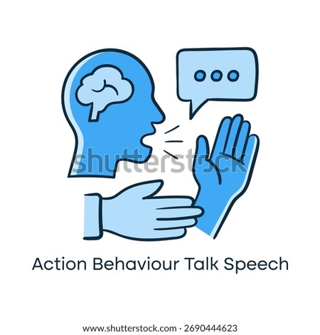 Conversation and Expression Hand Drawn Icon | Behavioural Thinking and Speech