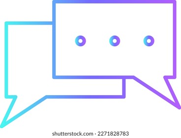 Conversation Feedback Icons with purple blue outline style. Thin line icon related to feedback, rating, testimonials, quick response, satisfaction and more. Simple web icon. Vector illustration