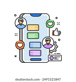 Conversación Icono de color relleno, Ilustración vectorial