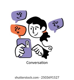Conversation filled outline Style Design Vector Stock illustration. 