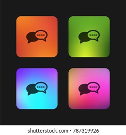 Conversation four color gradient app icon design