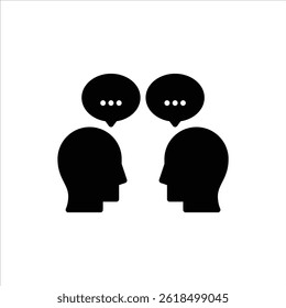 conversation glyph icon. dialogue solid illustration