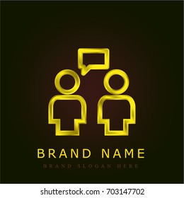 Conversation golden metallic logo