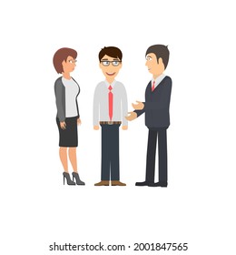 Conversation of a group of people. Communication of people, vector illustration