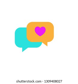 Conversation with heart icon. Element of Web Valentine day icon for mobile concept and web apps. Detailed Conversation with heart icon can be used for web and mobile