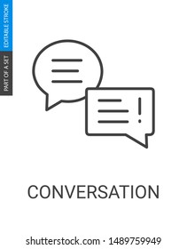 Conversation icon. Conversation chat symbol. Speech bubbles vector design. Feedback business icon in outline style.