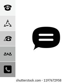 Conversation icon. collection of 6 conversation filled icons such as desk phone, call, chat. editable conversation icons for web and mobile.
